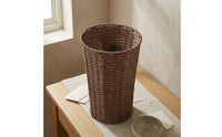 Handwoven Paper Rope Waste Basket Textured Weave Desktop Storage Basket Open Top Office Tidy