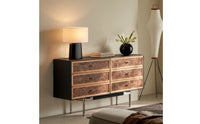 Storage Cabinet with Drawers Wood-Grain Dresser with Drawers Modern Dresser for Bedroom, Living Room, Entryway