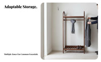 Vintage Inspired Foldable V-Shaped Frame Garment Rack Space Saving Hall Tree with Hanging Rod Unrestricted Standing Design Home Furniture Sturdy Construction for Apartment Dwellers, Homeowners, Families, Bedroom, Entryway, Dressing Room, Walk-in Closet