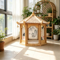 Cat House with Scratching Posts Peaked Roof Cat Bed with Scratcher Indoor Furniture for Cats, Pet Owners