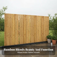 Bamboo Garden Fence Decorative Bamboo Fence Weather Resistant for Homeowners, DIY Enthusiasts, Outdoor, Backyard, Balcony