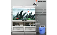 Interchangeable Attachments Manual Aquarium Water Changer Clear Tube Aquarium Siphon Hose Kit Scraper Head Plastic Aquarium Cleaning Set Orange Accent Rings