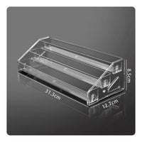 Transparent Clear Staircase Display Shelf Large Capacity Tiered Figurine Display Rack Multi Use Slanted Acrylic Organizer Easy to View for Desk