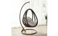 Hanging Egg Chair with Stand Freestanding Egg Chair with Stand Single-Person Seat for Balcony, Living Room, Sunroom