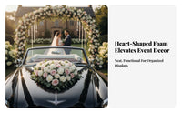 Green Wedding Car Decoration Base Grid-Backed Heart-Shaped Floral Foam 40 Cm Wide Suction-Mounted Floral Base Easy to Use