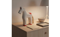 2 Pieces Nordic Design Rocking Horse Figurine Minimalist Design Wooden Horse Statue Wood Material Home Decor Fine Workmanship for Living Room, Bedroom, Entryway, Cafe