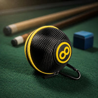 1680D Cue Ball Case Textured Woven Round Cue Ball Pouch Zipper Closure Carabiner Clip