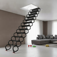 Wireless Control Retractable Attic Stairs Pull down Electric Attic Ladder Indoor Retractable Loft Stairs Sturdy for Homeowners