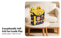Flap-Top Felt Activity Backpack Adjustable Straps Soft Structured Backpack Sturdy Materials Kids Busy Bag Roomy Main Compartment