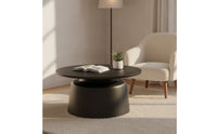 Pedestal Coffee Table Contemporary Circular Coffee Table Minimalist Furniture for Living Room, Small Apartment, Reading Corner
