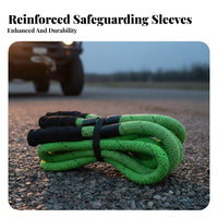 Reflective Kinetic Recovery Rope High-Stretch Kinetic Rope Kit Shock Absorbing Towing Equipment Heavy-Duty for Away-Highway Enthusiasts, Truck Owners, ATV/UTV Riders, Roadside Emergencies