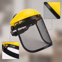 Face Visor with Mesh Guard Head-Mounted Mesh Face Visor Breathable Adjustable for Landscapers, Vegetation Cutting, Lawn Care