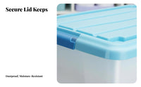 Plastic Storage Box with Lid Long-Lasting Stackable Storage Bin Heavy Duty