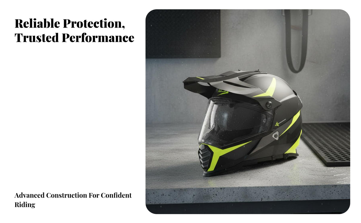 Full Face Adventure Helmet Four-Season Rally Helmet Removable and Washable Liner Guarding Headwear for Men, Women, Trail Riding