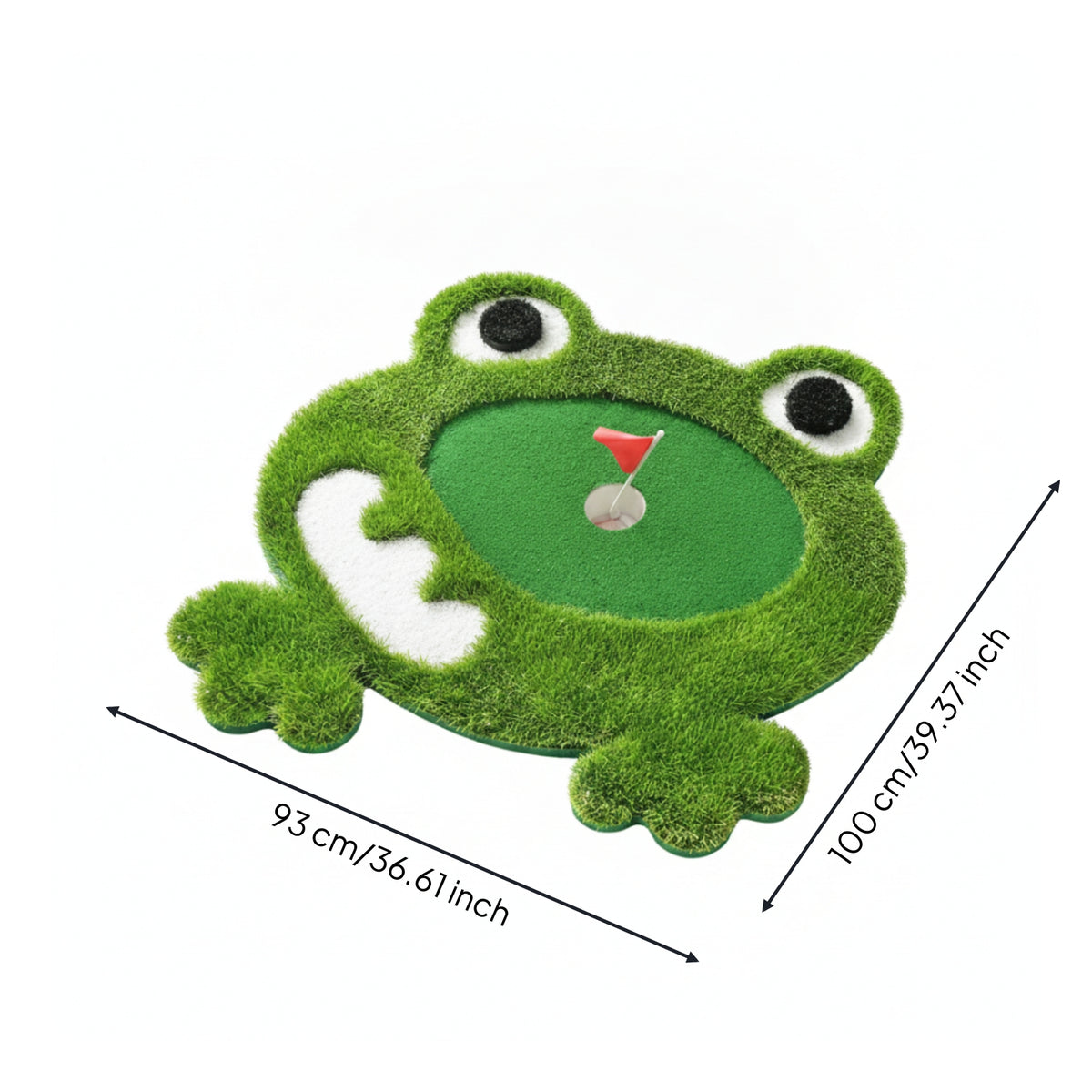 Central Cup Hole Frog Putting Mat with Accessories Floating Golf Putting Mat Complete Set Floating Golf Green Buoyant