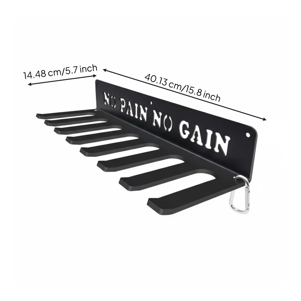 8-Hook Storage Hanger Tilted Prong Engineered Wall Mount Gym Storage Rack Mounting Hardware Included Wall Mount Gym Rack