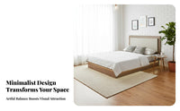 Sturdy Construction Hotel Bed Frame Headboard Heavy Duty Modern Platform Bed Easy Assembly Hospitality Furniture No Box Coil Needed for Guesthouse Managers, Homeowners, Apartments, Apartment, Guest Rooms, Rental Properties