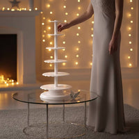 6-Tier Cake Stand Stacked Tiered Cupcake Stand Large Cupcake Display for Dessert Creators, Caterers