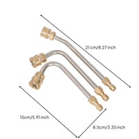 3 Pieces 1/4 Quick-Connect Pressure Washer Extension Rod Kit Cylindrical Body Curved Spray Wand for Appliance Washing