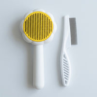 Cat Brush and Dog Brush for Professional Dog Grooming, Stainless Steel Comb and Dog Comb for Pet Hair, Rectangular Self-Cleaning Button