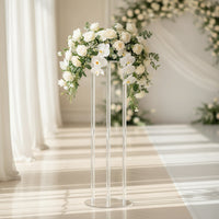 Floral Display Stand Clear Acrylic Flower Stand Wedding Flower Column Transparent Pedestal Modern for Event Decorators, Weddings