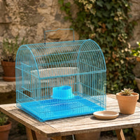 Small Animal Cage for Hamster, Guinea Pig Cage and Bird Cage, Preassembled Indoor Pet Cage with Handle and Top Door, Portable Travel Enclosure