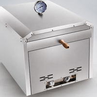 Commercial Pizza Oven for Catering Businesses, Portable Gas Outdoor Pizza Oven with Grill, Black Metal Heavy Duty Restaurant Pizzeria