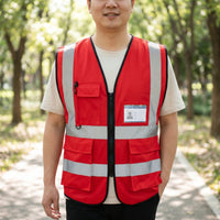 Breathable Reflective Safety Vest Lightweight High Visibility Vest Safety Apparel Long-Lasting for Workers, Security Personnel, Roadside, Nighttime, Warehouses, Outdoor Activities