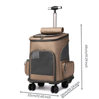 Wheeled Pet Backpack Carrier Ventilated Rolling Pet Carrier Breathable Handsunrestricted for Dog Owners, Travel, Vet Visits, Commuting