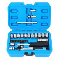 29-Piece Ratchet Socket Wrench Set with 12-Point Sockets, Bits, Extensions, and Adapters