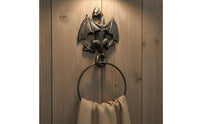 Cast Metal Dragon Figure Towel Loop Easy Installation Gothic Design Towel Holder Space Saving Washroom Hardware for Kitchen