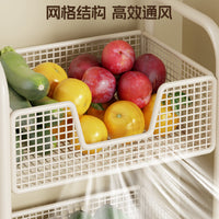 Kitchen Vegetable Storage Rack with Wheels, Multi-purpose Cart