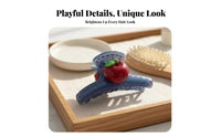 Fastener Sweet Design Jaw Grip Fastener Fruit Hair Grip Contrast Color No-Damage for Teenagers, Everyday Wear