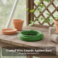 Plastic Coated Iron Wire Gentle on Plants Plant Tie Wire Green Twist Tie Roll Long-Lasting Cut to Length for Crafters, Patio