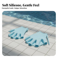 Anti-Slip Design Frog Finger Swim Gloves Increased Propulsion Silicone Webbed Gloves Lightweight for Swimmers, Freediving, Snorkeling, Beach
