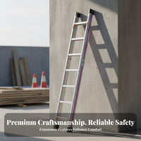 Aluminum Alloy Straight Ladder Widened Steps Single Section Ladder Reinforced Frame Climbing Equipment for Homeowners, Home, Warehouse, Trailer Access