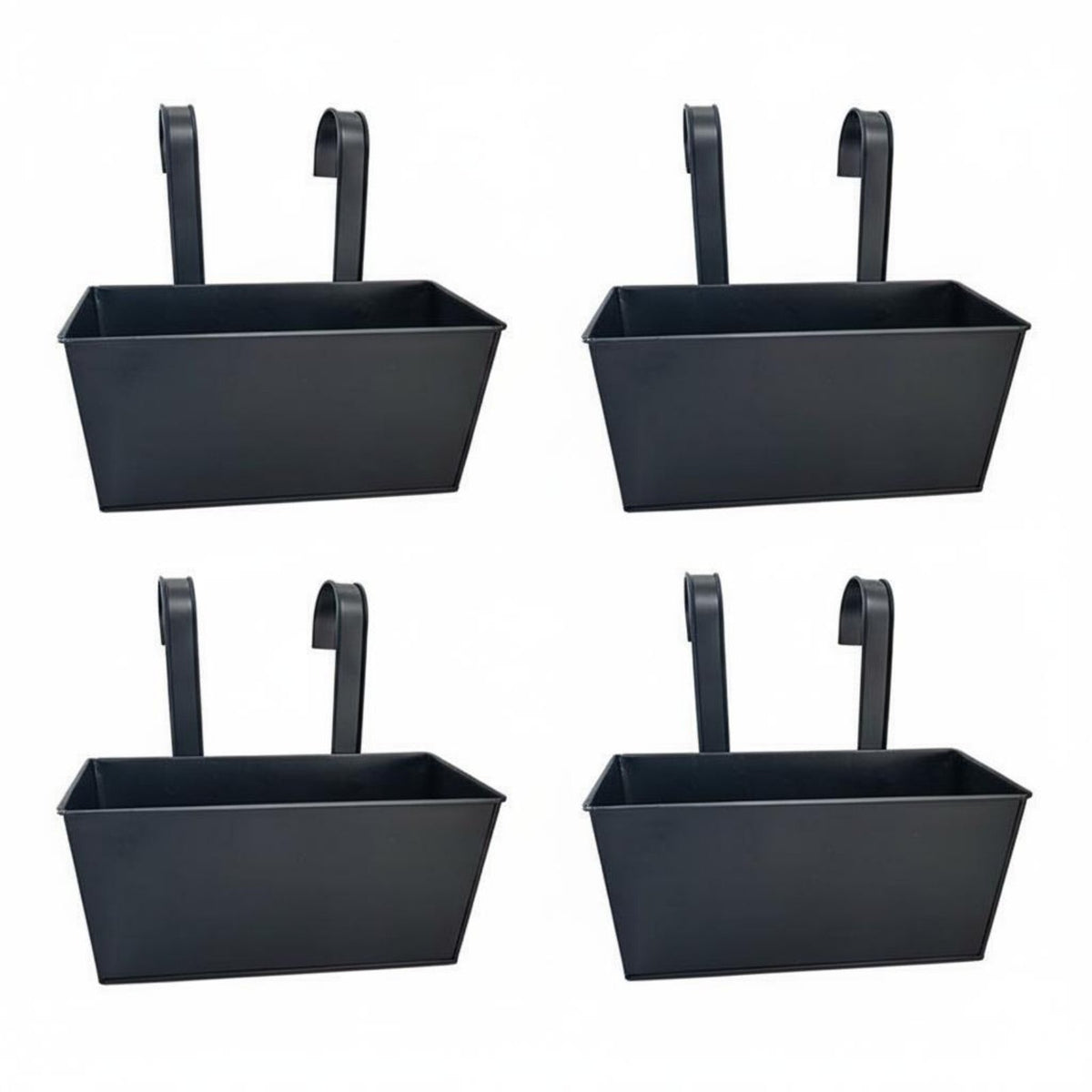 Metal Railing Planter Detachable Hooks Railing Planter Versatile Usage Hanging Flower Box for Patio