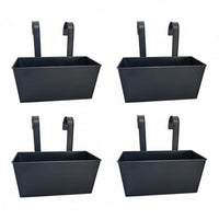 Metal Railing Planter Detachable Hooks Railing Planter Versatile Usage Hanging Flower Box for Patio