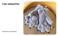 Thickened Furry Cat Claw Gloves Warm Fluffy Cat Paw Gloves Windproof for Students, Adults, Cycling, Halloween Parties, Stage Performances