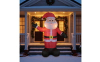 Waterproof Inflatable Santa with LED Lights Giant Inflatable Santa with LED Light Festive Holiday Decoration Fun for Garden