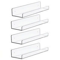 Bedroom Storage Shelf Unit for Home Organization, Transparent Corner Wall Mounted for Students, Modern Acrylic Display Rack