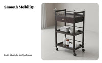 Cosmetic Station Trolley On Wheels Esthetician Rolling Cart 3-Tier Cosmetic Trolley Large Capacity Salon Instrument Stand