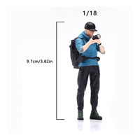 Hand-Painted Photographer Figure Scale Photographer Figurine Highly Detailed Figurine with Camera for Collectors, Hobbyists, Dioramas