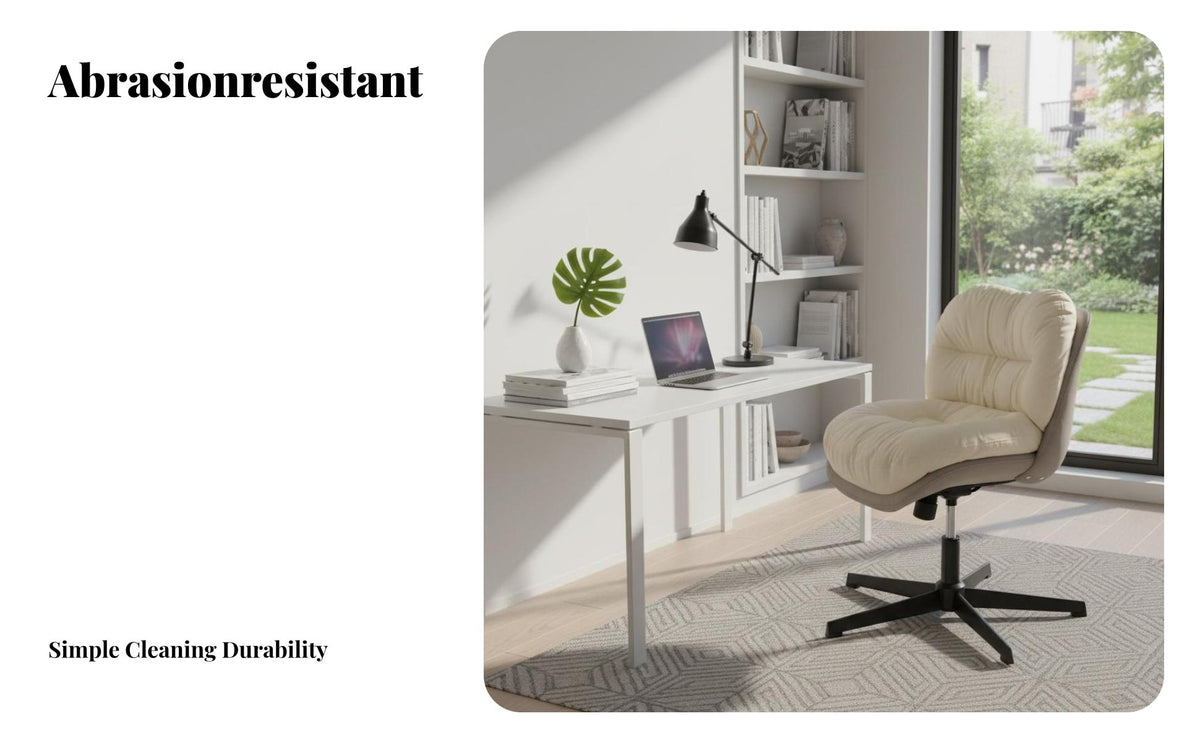 Height Adjustable Upholstered rotating Stool Ergonomic supportrest Office Chair Wheeled Base Home Seating Modern Design for Students, Teens, Women, Study Room, Bedroom