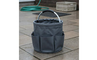 Textile Tool Tote Multiple Pockets Foldable Tool Carrier Large Capacity Foldable Supply Tote for Electricians, Gardeners, Job Site, Car Trunk