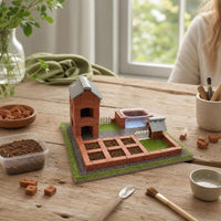 Kids DIY Miniature Brick House Building Kit - Real Bricks Masonry Villa Model Educational Toy