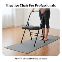 Alignment-Focused Practice Chair Foldable Traditional Auxiliary Chair Portable Stretching Exercise Assistance Stool for Beginners, Seniors, Home Gym