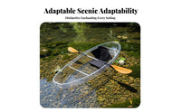 Clear Tandem Kayak Transparent Design Kayak Lightweight Aquatic Activities Gear for Tourists, Families, Scenic Locations, Leisure Retreats, Beaches