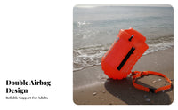 Transparent Pocket Rectangular Swim Buoy Orange Two-Compartment-Chamber Buoy High Visibility Tow Buoy Dry Bag Bright Color