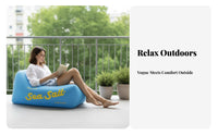 Easy to Inflate Wind-Inflated Lazy Bag Lightweight Wind-Filled Lounger tear-resistant material Inflatable Lounger Pillow Headrest for Beachand so forthers, music event and so forthers, Balcony, Beach, Camping, spineyard
